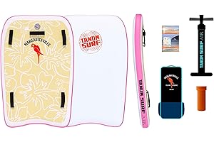 TANDM Surf Margaritaville Inflatable Tandem Bodyboard, Highly Durable Versatile - As Seen On Shark Tank – for 2 Riders - Accessories Included, Carrying Case, Pump and Maintenance Kit