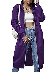ELESOL Women's Tunic Hoodie Sweatshirt, Purple