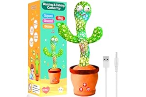 River Mill Rechargeable Dancing Talking Cactus Toy, Interactive Singing Mimicking Cactus Baby Toy, Baby Toys Gifts w/Exclusive English Songs for Babies, Stocking Stuffers for Kids, for Grandkids