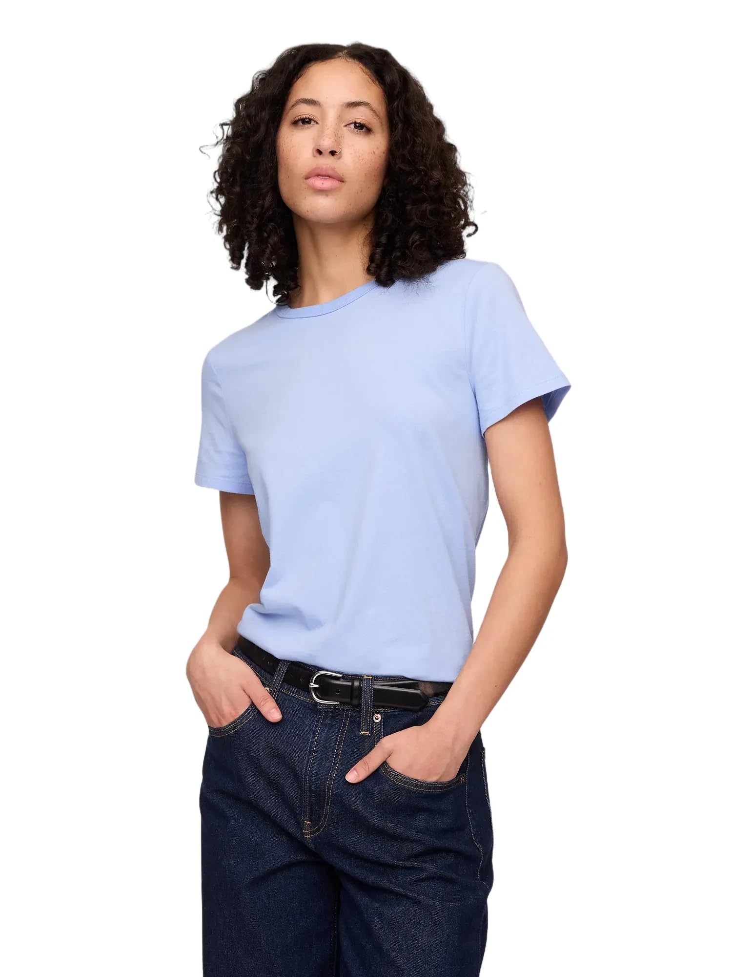 GAP Womens Favorite Crewneck Tee T-Shirt Blue Crystal XL