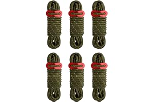 TRIWONDER Reflective Camping Rope 4mm Paracord with Aluminum Adjuster Tensioners 13ft Tent Guyline Cord for Tent Tarp Awning 