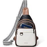 Leresas 7L Sling Bag for Women Men Vegan Leather Crossbody Bags Fanny Pack Purse Backpack Over Shoulder Bag Travel Anti Theft