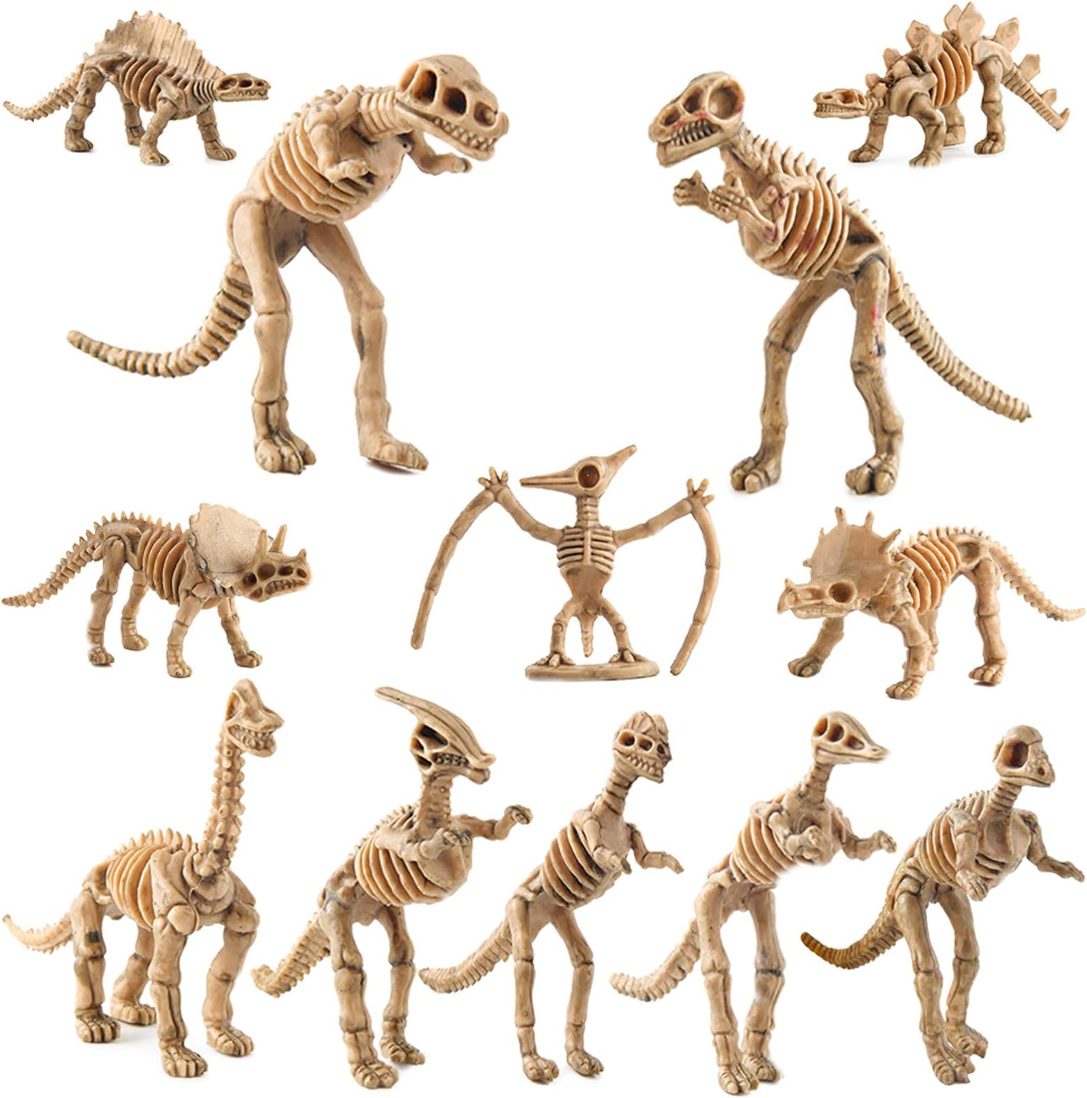 Science Kits & Toys for 3-12 Year Old Boys, Kids Dinosaur Fossil Skeleton Toy (24 Pieces) 3.7 Inch Assorted Figures Dino Bones, CYKT Party Favor & Decorations.