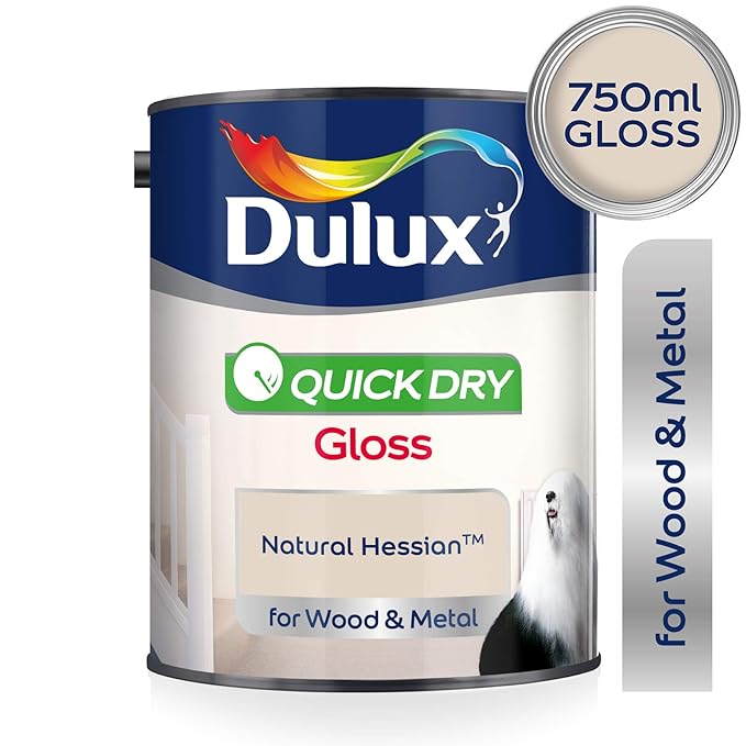Dulux Quick Dry Gloss Paint For Wood And Metal Natural Hessian 750Ml