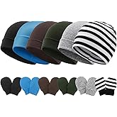 Newborn Baby Hats and Mittens Set Infant Beanie Cap Toddler Gloves Newborn Hospital Hats for Baby Boys Girls Kid 0-6 Months