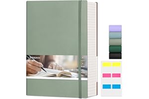 EMSHOI Bible Journal Lined Notebook 8.5 x 11, 400 Pages A4 Large Journals for Writing Ruled Notebook, Softcover Leather Journal for Women Men, Work, Note Taking, 100Gsm Thick Paper, Green