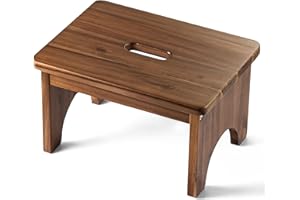 FANATU Wooden Step Stool, 9in One Step Stool for Adults, Wooden Beside Step Platform with 550 Load Capacity, Heavy Duty/Portable/Nonslip/Durable Construction Safe Step Support for Bedroom/Home Kitchen