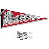 Ohio State Buckeyes 9 Time Football National Champions Pennant Flag and Wall Tack Mount Pads