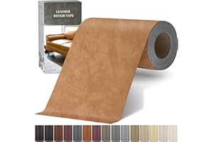 Yikda Self-Adhesive Leather Repair Patch, 4" x 63" Vinyl Leather Repair kit for Furniture, Leather Repair Tape for Car seat, Couch, Furniture Retro Lightbrown