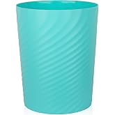UUJOLY Plastic Small Bathroom Trash Can Wastebasket Garbage Can, Light Blue | Sturdy-Easy to Clean, Bathroom, Laundry Room, Kitchen, Office, Kids Room, Dorm, Bedroom, 1.8 Gallon