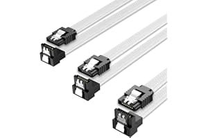 QIVYNSRY 3PACK SATA Cable III 3 Pack 90 Degree Straight to Right Angle 6Gbps HDD SDD SATA Data Cable with Locking Latch 18 In