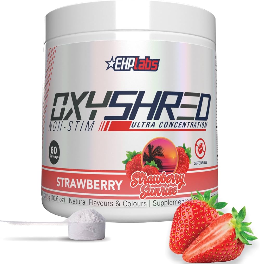 EHP LABS OxyShred Non-Stimulant Shredding Supplement 60 Servings Strawberry