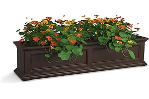Mayne Fairfield 4-Foot Window Box – Self-Watering, Weather-Resistant Planter for Flowers – Durable Design for Outdoor Use, Perfect for Windows, Railings, or Fences