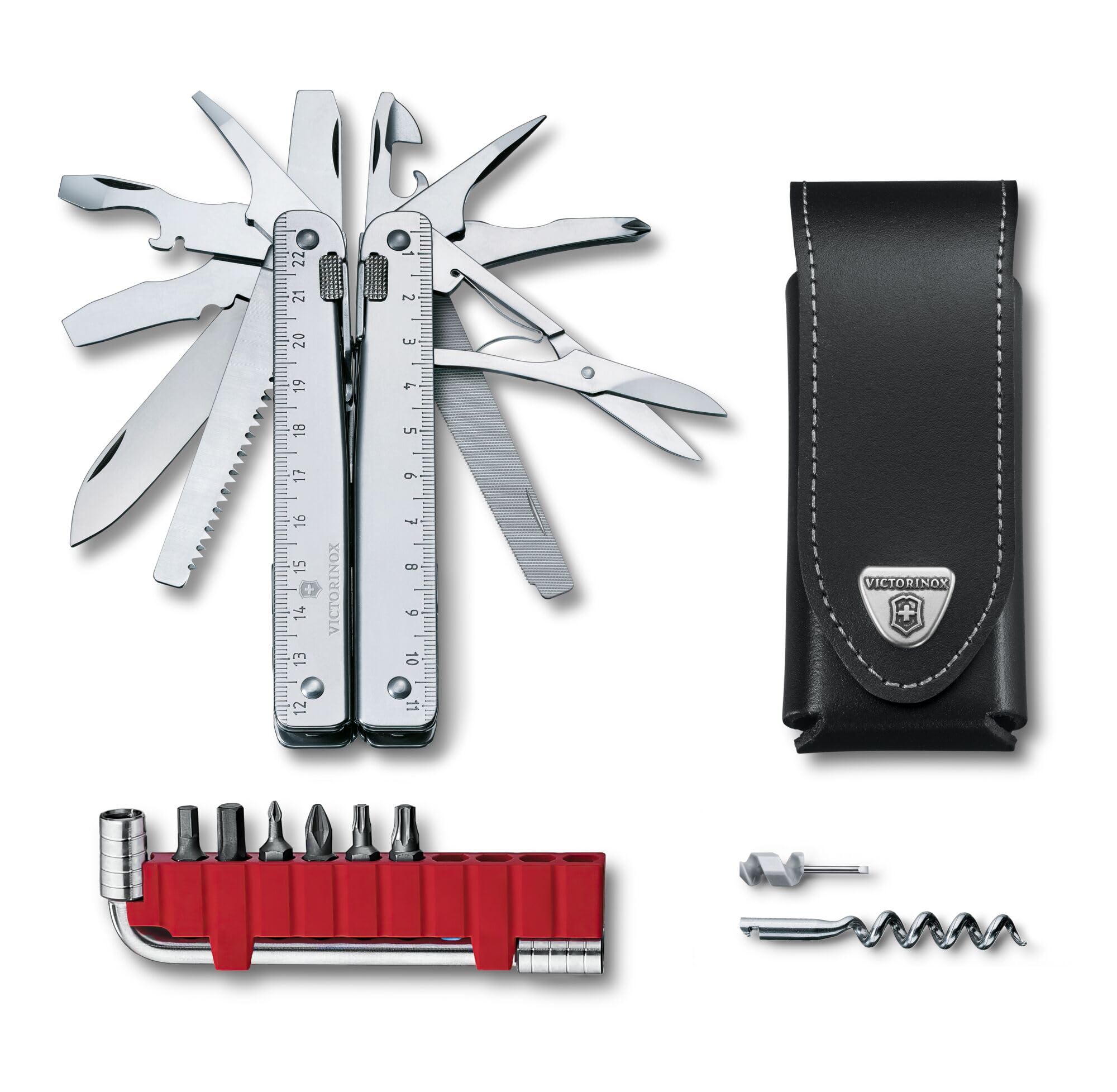 Victorinox Swiss Tool X Plus Swiss Army Knife, Large, Multi Tool, 37 Functions, Locking Blade, Case, Silver