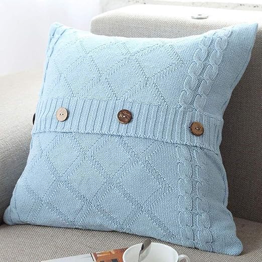 Amazon Com Doneus Cotton Knitted Pillow Case Cushion Cover Cable