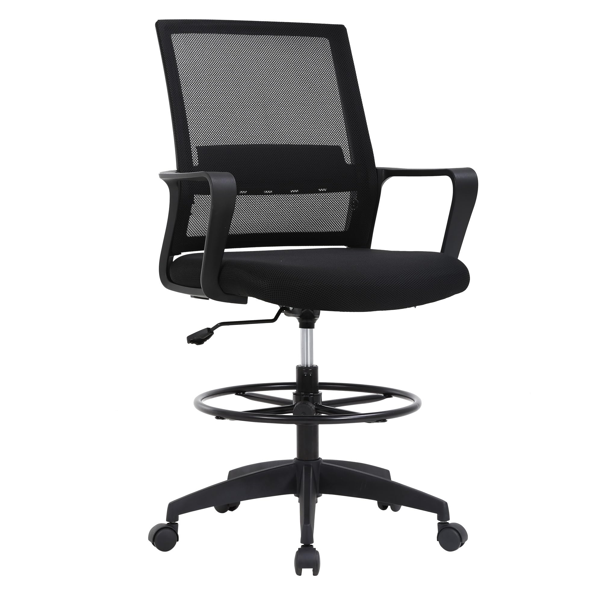 Photo 1 of **DIRTY/ Scratches ** BestOffice Drafting Chair Tall Office Chair Adjustable Swivel Rolling Mesh Height with Lumbar Support Arms Footrest Mid Back for Adults Standing Desk Drafting Stool(Black)