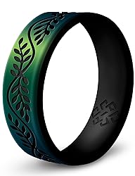 Knot Theory Laurel Silicone Ring in Enchanted Green