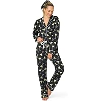 Natori Women's Pajama Pants - 25" Length (26" Inseam), Dragon Jacquard Print, Elastic Drawstring Waist