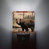 ACOZUHSE Night Lights Lamp with Dusk to Dawn Sensor, Rustic Lodge Bear Moose Deer Creative Night Lights Plug Into Wall for Kids Room, Bedroom, Bathroom, Hallway and Living Room, Design 953