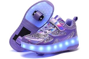 BFOEL Kids Light up Skates Shoes with Wheels LED USB Charging Shoes Shiny Roller Skates Sneakers for Boys Girls Best Gift Bir