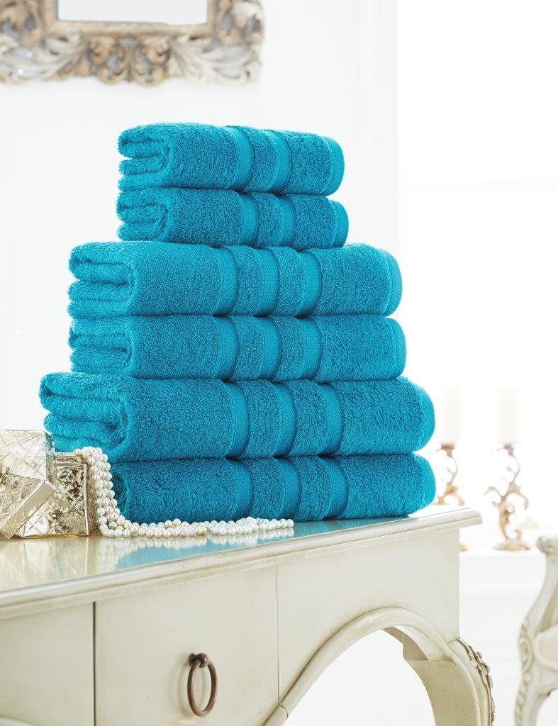 Gaveno Cavailia 100% Cotton Supreme Zero Twist 600 GSM Bath Towel Pack of 2-Turquoise