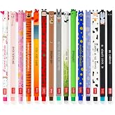 LEGAMI - Set of 15 Erasable Gel Pens with Thermosensitive Erase Ink, Range of ink colours &amp; barrel designs, 0.7mm Tip, Animal Designs, Ladybug, Monster, Tiger, and Farmyard