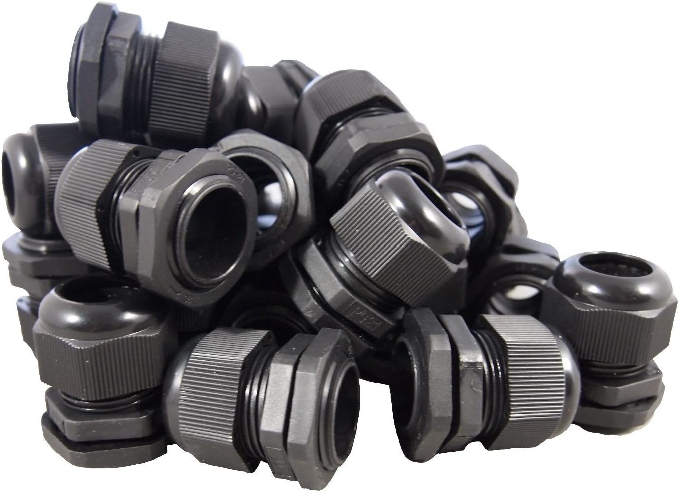PG21 Black Nylon Waterproof Strain Relief, Cord Grip, Cable Gland 1318