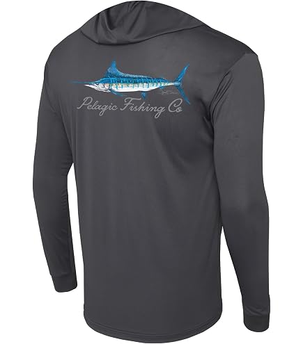 pelagic gear Apparel Men's Vaportek Hooded Fishing Shirt, Long Sleeve Shirt, UPF 50+ Protection, Water and Stain Repellent, Ventilated Lightweight Black Youth Navy Denver Nuggets Sub Category:Close Ratio Gears Format:600mm Auszugslänge and actually cools you