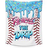 Baseball Drip Blanket for Gift Kids Blankets Gift for Birthday Baseball Lovers, Cute Cozy Soft 50 x 40 Inches Flannel Throws for Bed Travel Sofa Living Room