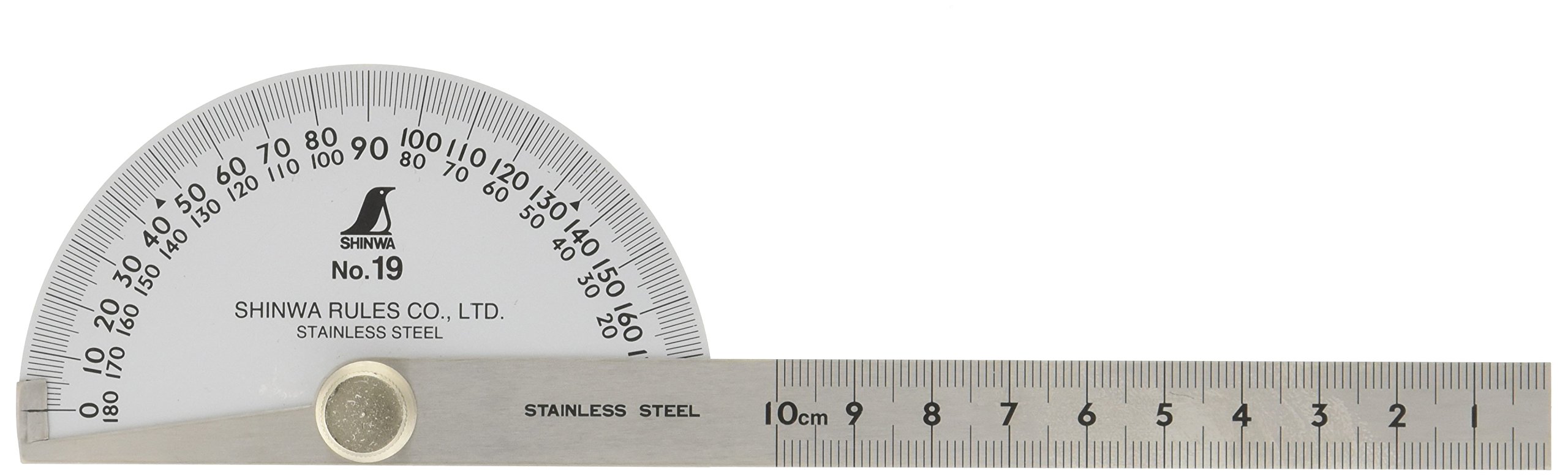 Shinwa measurement Silver protractor No.19 62480