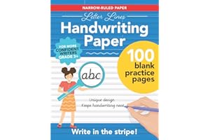 Letter Lines Narrow Ruled Handwriting Paper: 100 blank practice pages with unique guided design – for more confident Grade 3+