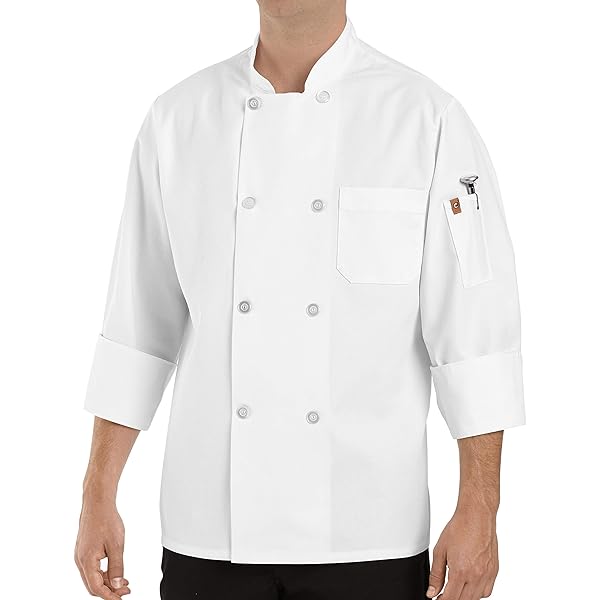 Dickies Classic 10-Button Short Sleeve Chef Coat – White, Unisex, DC49, 65/35 Poly-Cotton
