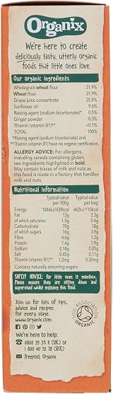 Organix Mini Gingerbread Men Organic Toddler Snacks 5 x 20 g Pack x4 Boxes view 5