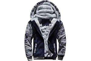 MACHLAB Men's Pullover Winter Workout Fleece Hoodie Jackets Full Zip Wool Warm Thick Coats