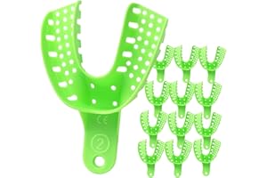 LA MIERE Dental Impression Trays Large Lower, Autoclavable Perforated Impression Tray Set (Bag of 12) #2