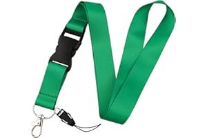juanooo Green Neck Badge Lanyard for Keys & ID Badge Cool Plain Key Keychain Lanyard for Women Men Staff Teachers Cute Breakaway Key Lanyard