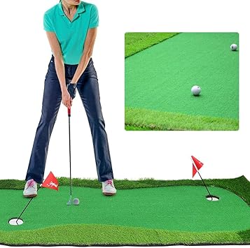 Amazon ゴルフパッティンググリーン シミュレートされた人工屋内ゴルフ練習パッティングマットグラスクッショントレーニング機器 Vgeby パット練習器具