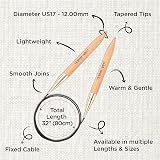 KnitPro Basix Beech Fixed Circular Needles 32in 80cm 12.00mm view 3
