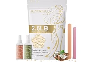 KOTAMU Hard Wax Beads for Women & Men Hair Removal, Cream Wax Beans for Full Body Sensitive Skin Chest Back Leg Facial Bikini Brazilian Waxing, 2.5lb Refill Waxing Beads Target Thick & Thin Hair