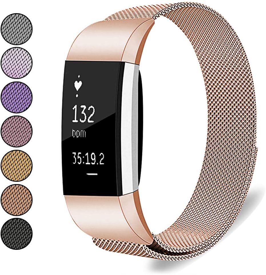 Mosonoi Compatiable with Fitbit Charge 2 Bands, Adjustable Metal Straps Replacement Bands Charge 2 Accessories Fit for Fitbit Charge 2 Smartwatch Women Men