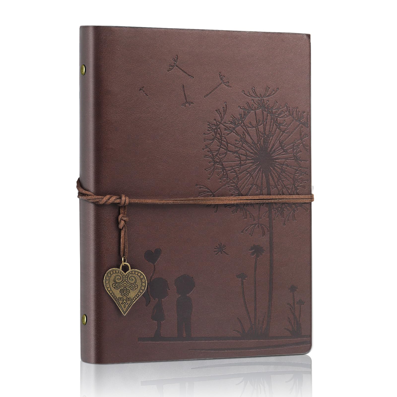 Aomiduo A5 Leather Notebook Travel Journal Notebook Vintage Diary Refillable 100 Sheets/200 Pages 80GSM Acid-Free Paper Best Gift Idea