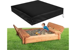 Fizentia Sand Box Cover,Waterproof 72in Sandbox Covers,500D Heavy Duty Outdoor-Cover Fits Sand Boxes with Lid,Wooden or Plastic Square Sandboxes-Cover (72" L x 72" W,Black)