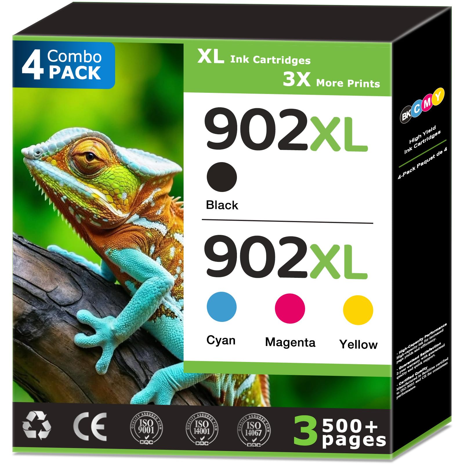 Photo 1 of 902XL Ink Cartridges Compatible For HP 902 Ink Cartridges Combo Pack Work with HP Printer Ink 902 Ink Cartridges for OfficeJet Pro 6978 6968 6963 6964 6962 6950 6954 6951 6960 6975 Printer(4 Pack)