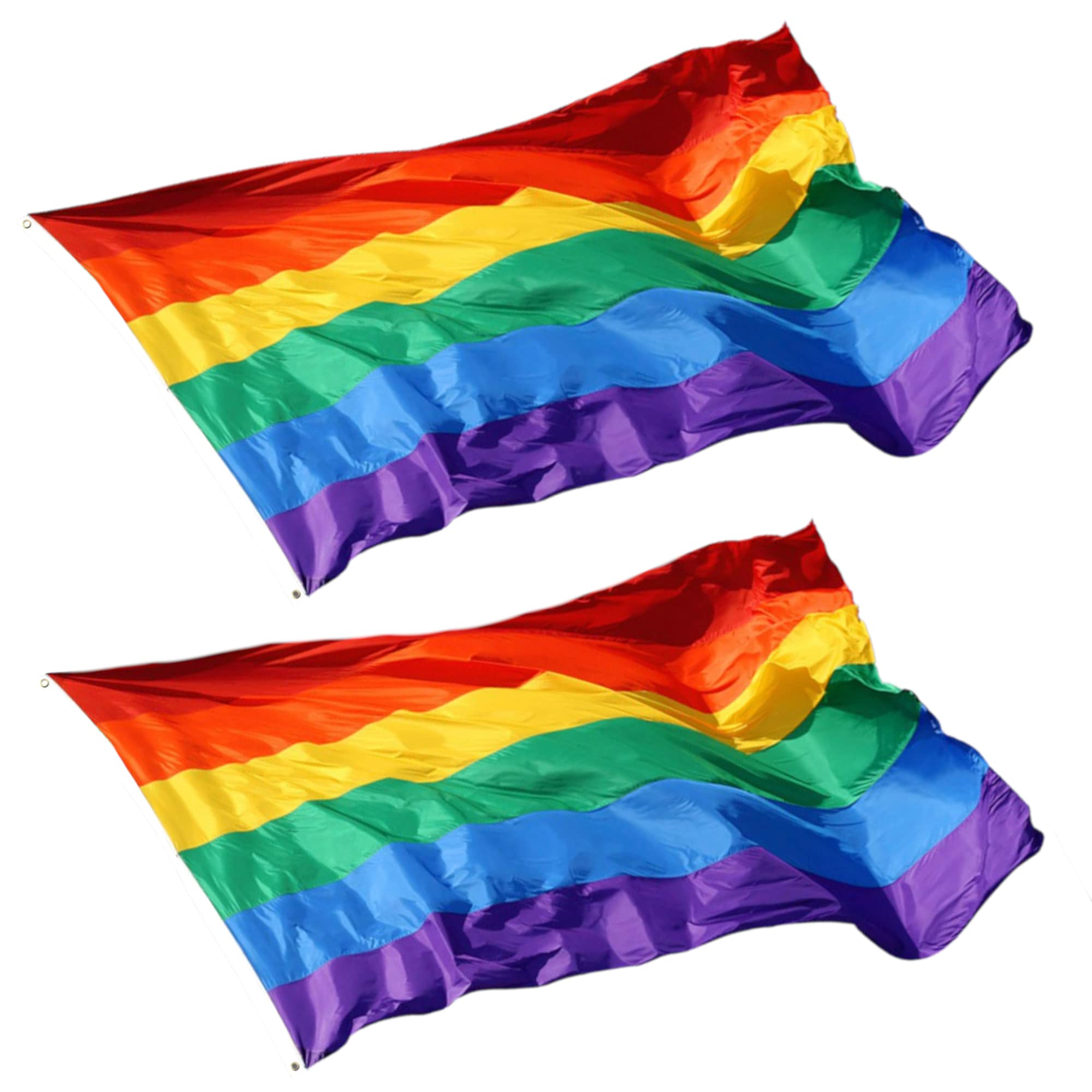 GUSTO European Flag Italy Germany France 90 X 150 with 2 Metal Grommets Weatherproof (90 x 150 cm, 2 pieces - Rainbow)