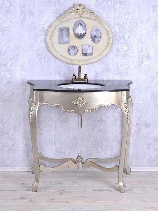 Waschtisch Vintage Konsole Waschbecken Silber Bad Unterschrank Antik Amazon De Kuche Haushalt