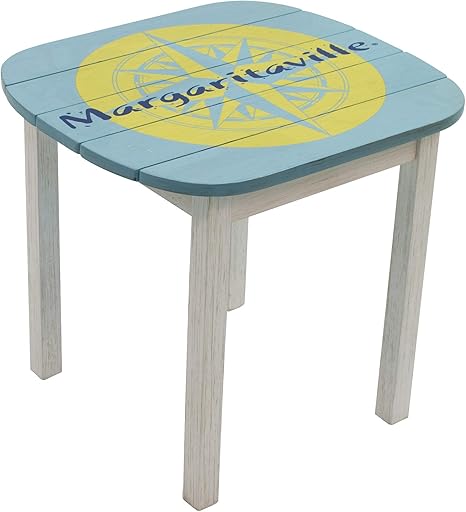 Amazon Com Margaritaville Outdoor Indoor Wood Adirondack Side Table Nautical Compass Garden Outdoor