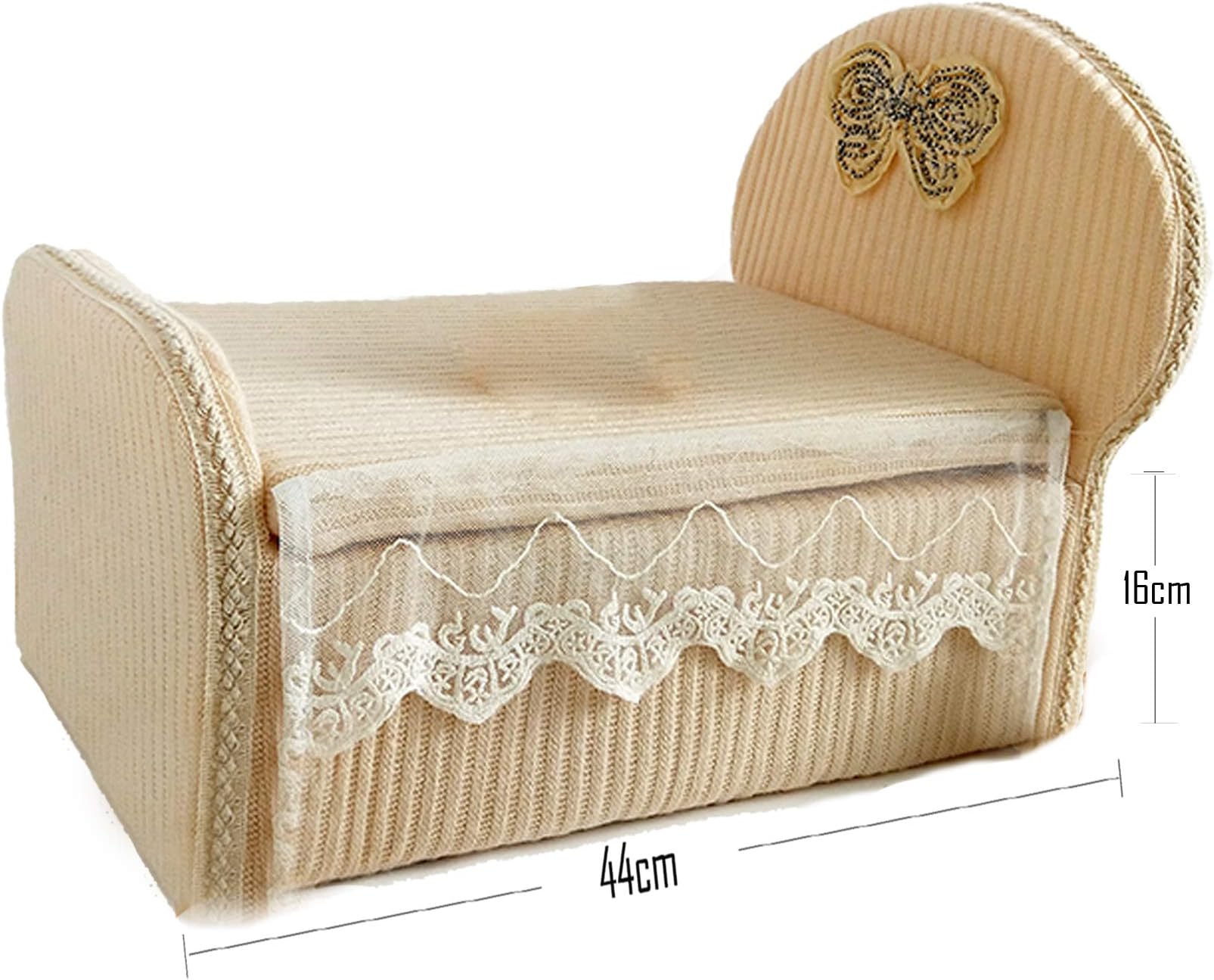 Newborn Foam Bed Photography Props 0-6 Months Professional Posing Aid 17"6.3" (Beige)