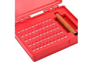 MEFAPE 0.011”-0.060” Pin Gauge Set, Steel Gauge Pin Set with Storage Case, 50pcs Pin Gage Set, M0- Tolerance, Calibrates Gauge, Measures Hole Core Deviation Groove Keyway...