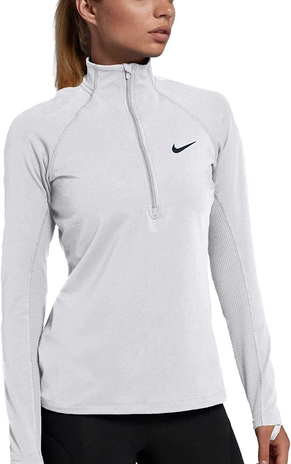 nike women's pro warm half zip long sleeve shirt