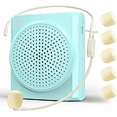 SHIDU Voice Amplifier for Teachers, Portable Voice Amplifier, Portable Megaphone Speaker Headset System, Microphone with Speaker for Classroom, Meeting, Speech, Yoga, Tour Guide (Blue)